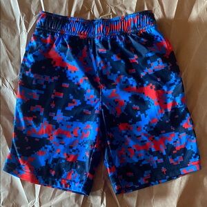 Boy’s Digital Camo Shorts - Blue and Red